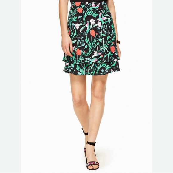 Kate Spade Skirt The Rules Jardin Double Layer Skirt Size 00 - Picture 3 of 11